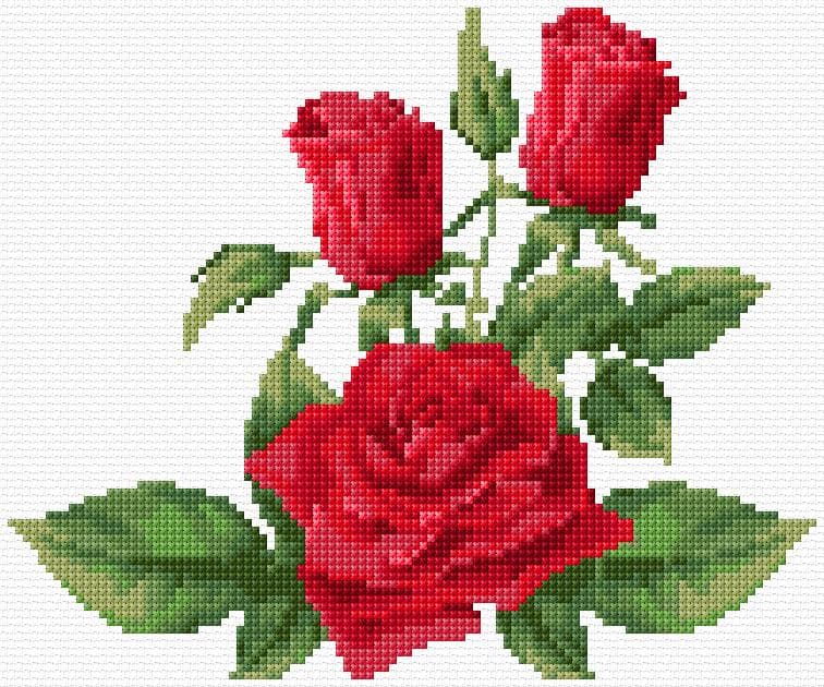 Roses free cross-stitch pattern