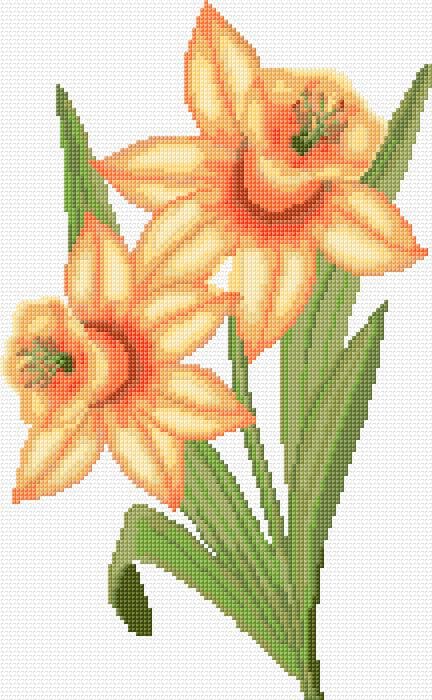 Flowers free cross-stitch pattern