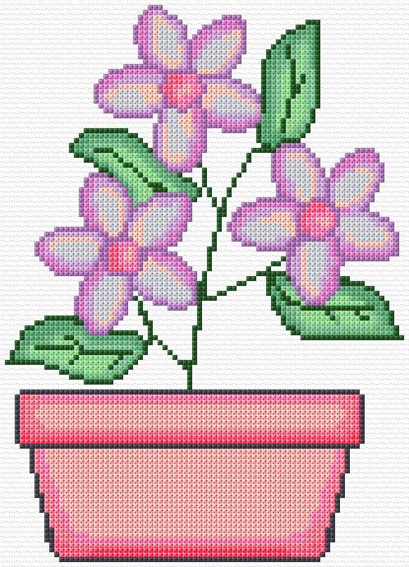 Flowers free cross-stitch pattern