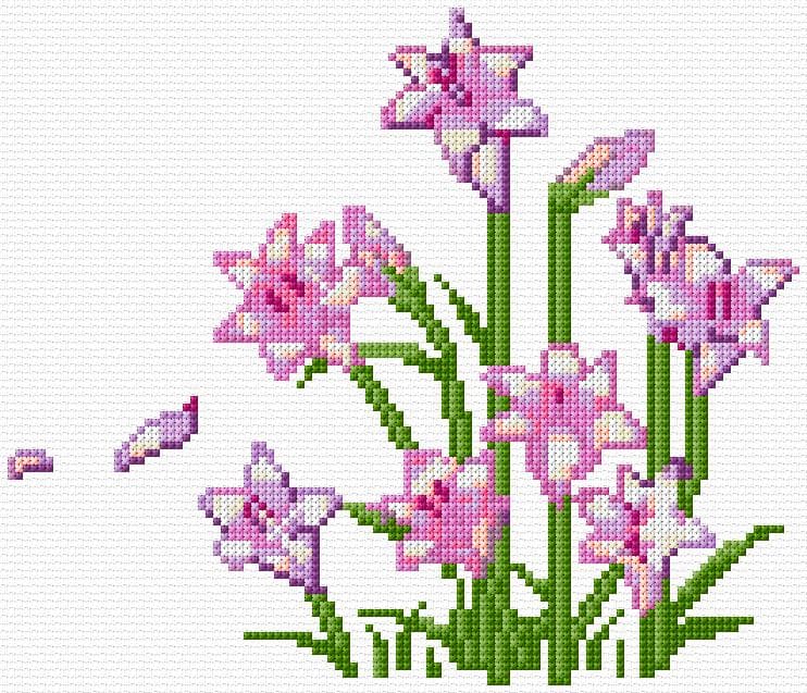 Flowers free cross-stitch pattern