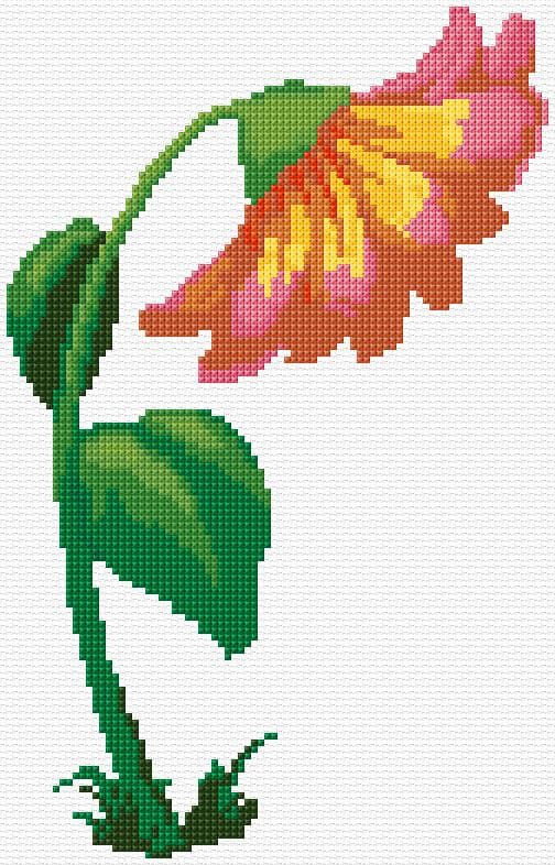 Flower free cross-stitch pattern