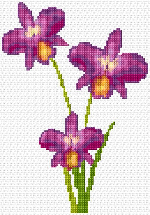 Flower free cross-stitch pattern