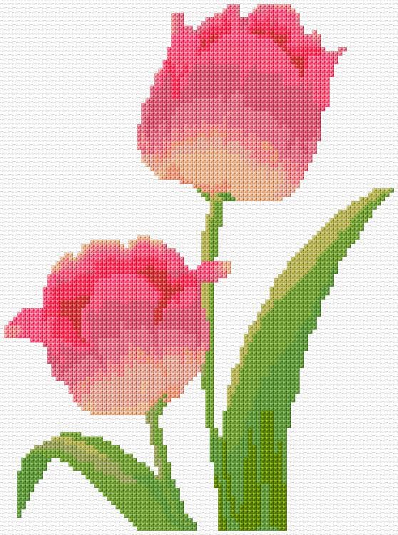 Flower free cross-stitch pattern