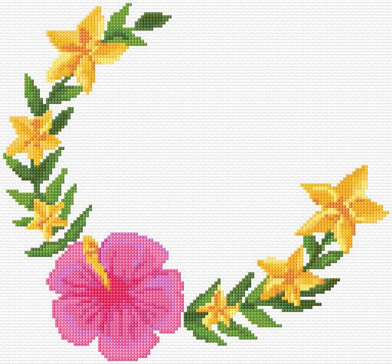 Flowers free cross-stitch pattern