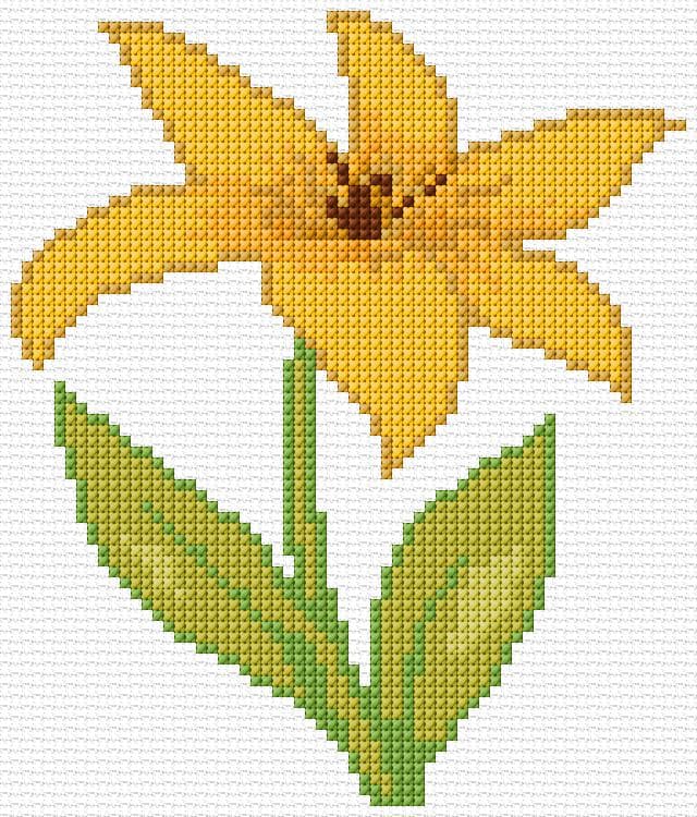 Flower free cross-stitch pattern