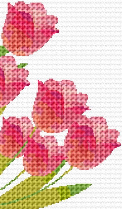 Tulips free cross-stitch pattern