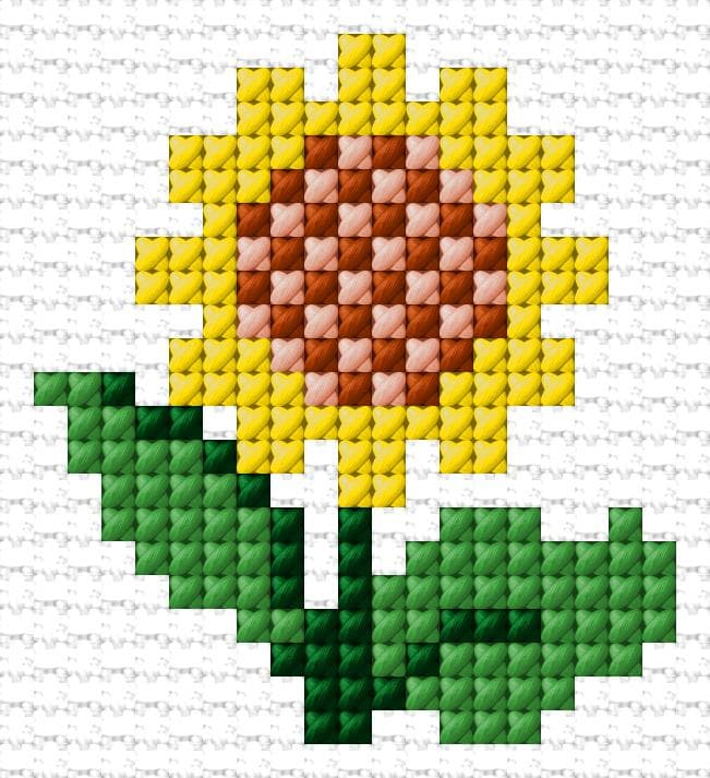 Sunflower free cross-stitch pattern