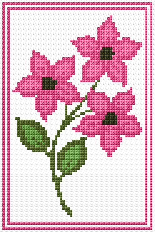 Flowers free cross-stitch pattern