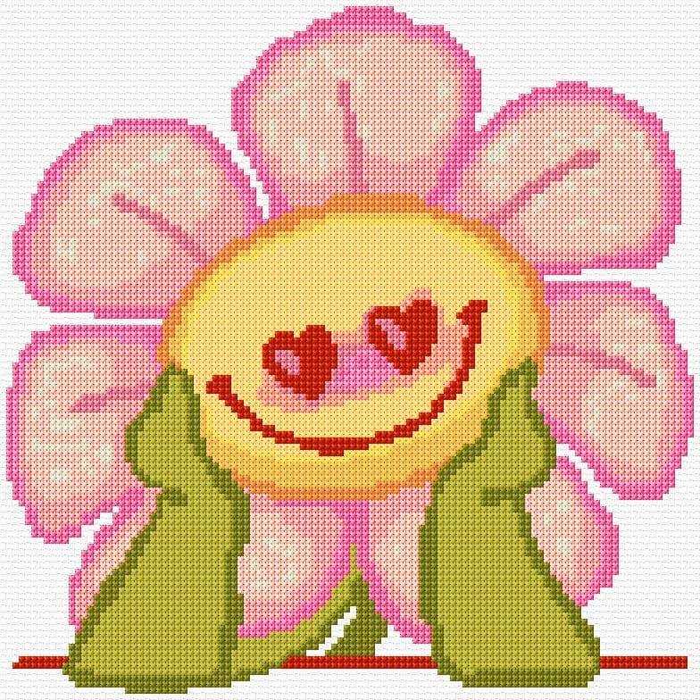 Flower free cross-stitch pattern