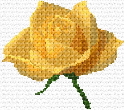 Yellow Rose free cross-stitch pattern