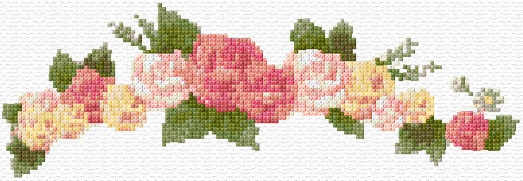 Flowers Vignette 3 free cross-stitch pattern