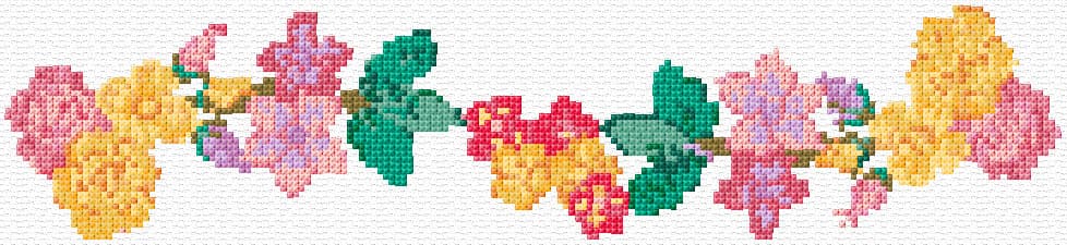 Flowers Vignette 4 free cross-stitch pattern