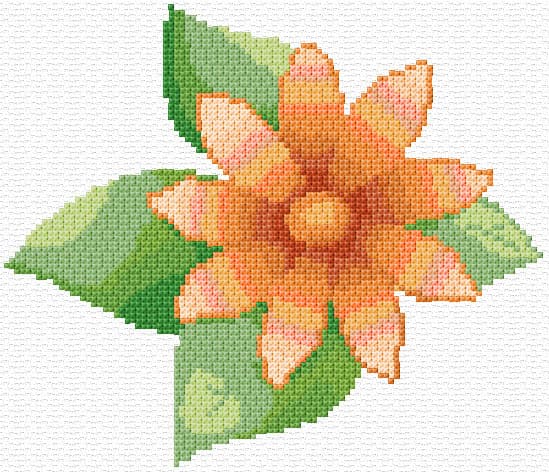 Orange Flower free cross-stitch pattern
