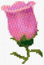 Pink Bellflower free cross-stitch pattern