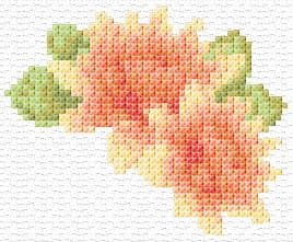 Peonies free cross-stitch pattern