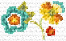 Two Flowers free cross-stitch pattern