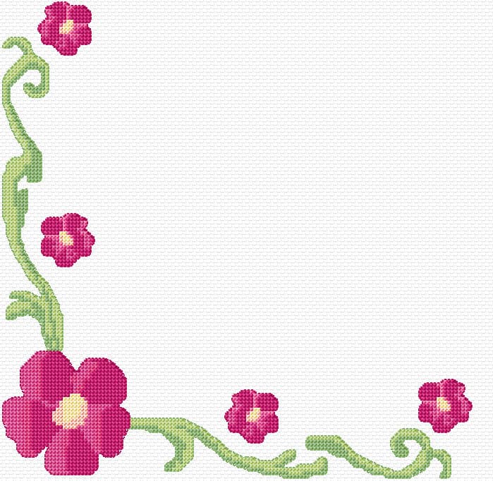 Floral Border 3 free cross-stitch pattern