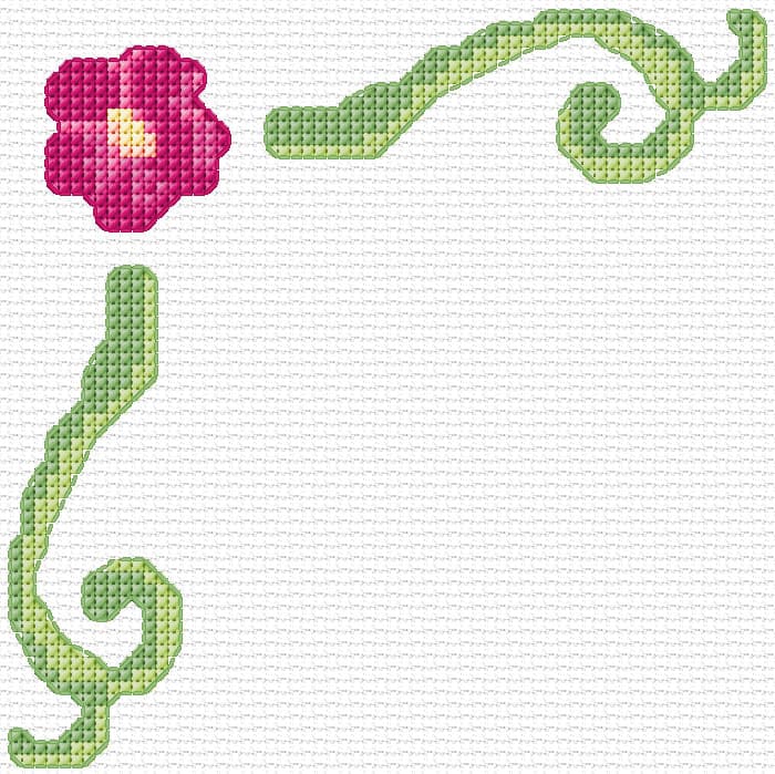 Floral Border 4 free cross-stitch pattern