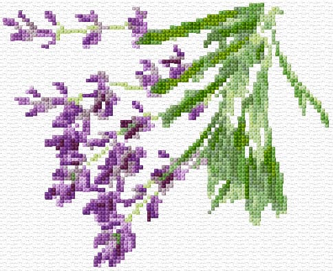 Lavender free cross-stitch pattern