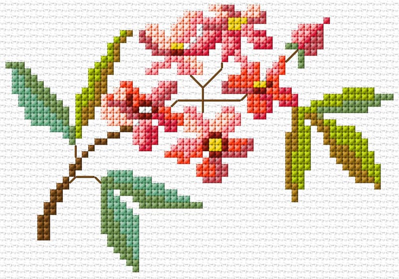 Flower free cross-stitch pattern