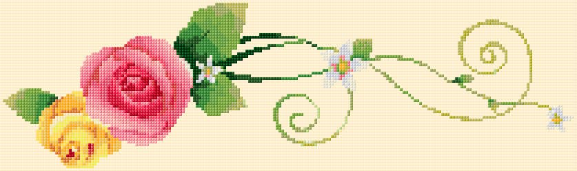Roses Present free cross-stitch pattern