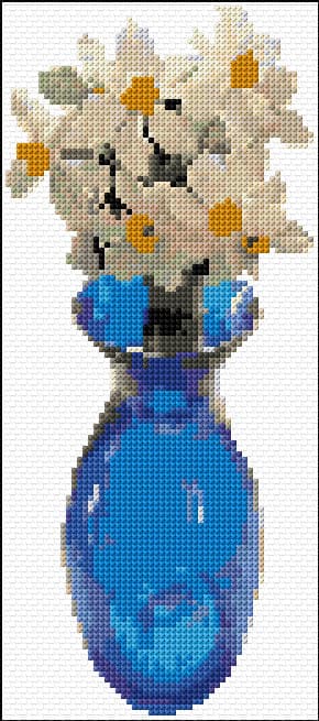 White Daffodils free cross-stitch pattern