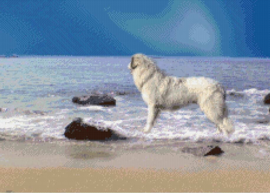 The Dog and the Sea free cross-stitch pattern