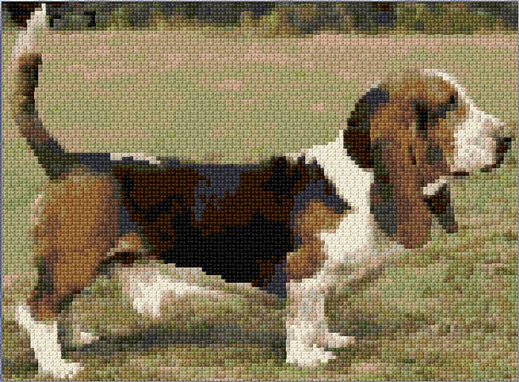 Basset Hound free cross-stitch pattern