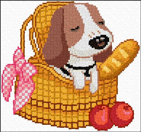 Puppy free cross-stitch pattern