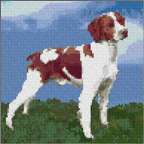 Brittany Spaniel free cross-stitch pattern