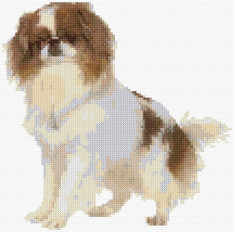 Japanese Chin free cross-stitch pattern