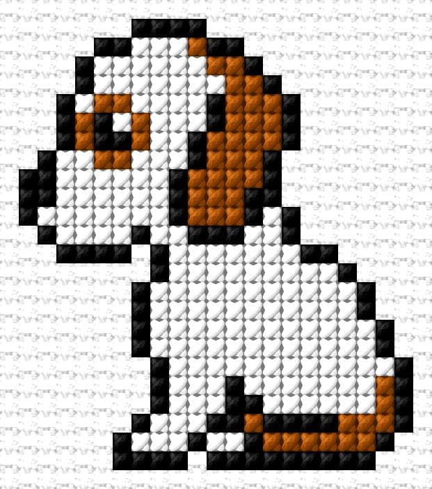 Puppy free cross-stitch pattern