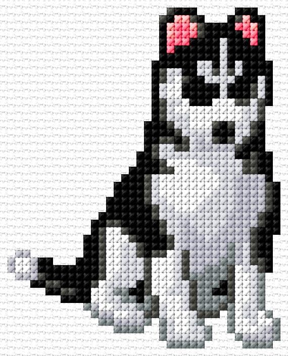 Husky free cross-stitch pattern
