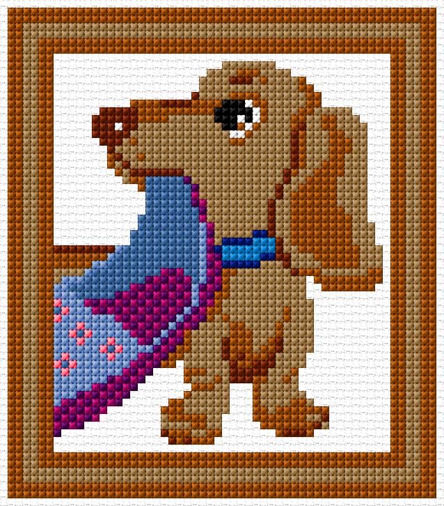 Dachshund free cross-stitch pattern