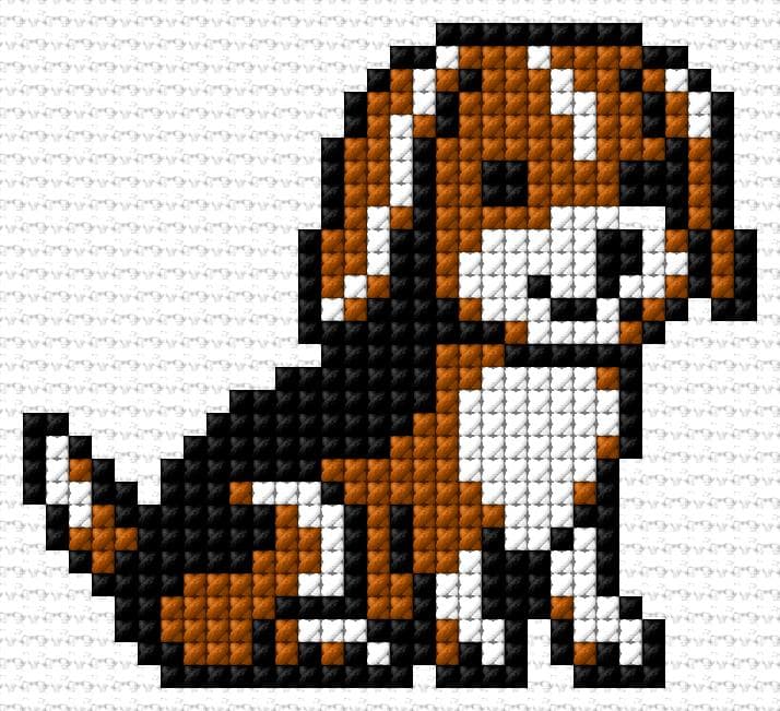 Puppy free cross-stitch pattern
