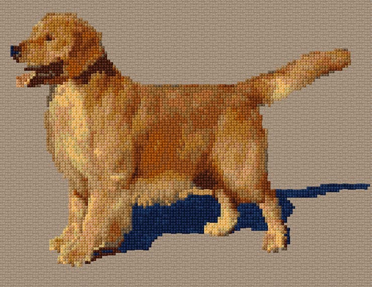 Golden Retriever free cross-stitch pattern