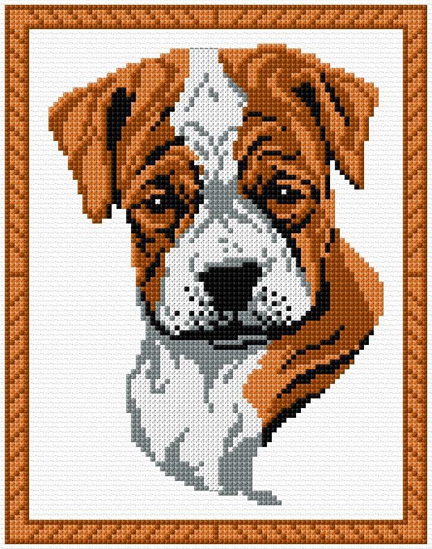 Boxer Dog free cross-stitch pattern