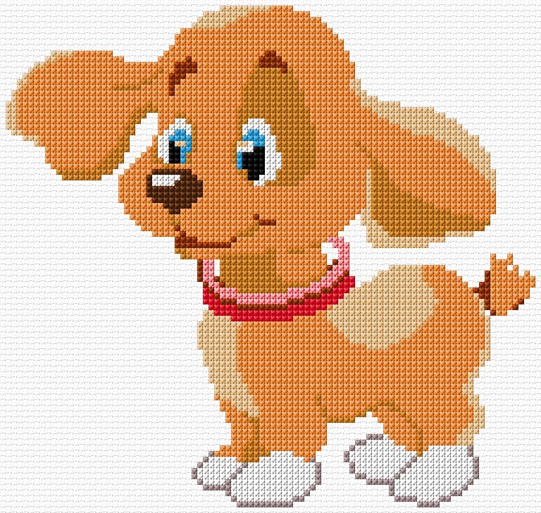 Puppy free cross-stitch pattern
