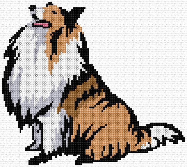 Collie free cross-stitch pattern
