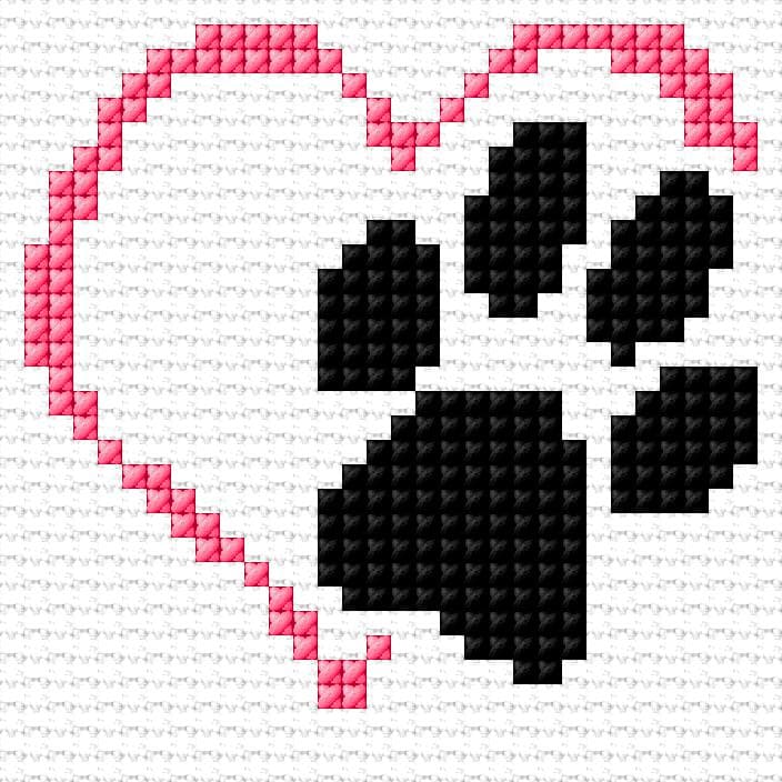 I Love my Dog free cross-stitch pattern