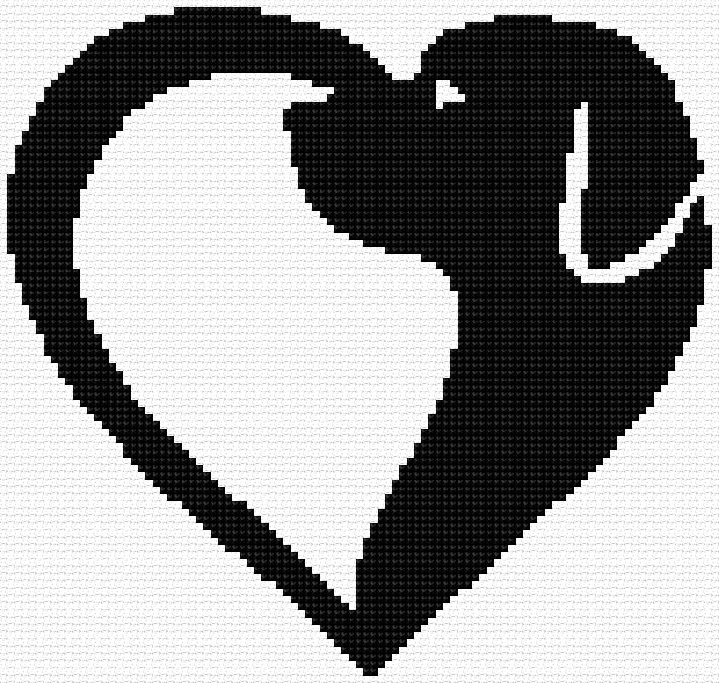 Dog Love free cross-stitch pattern