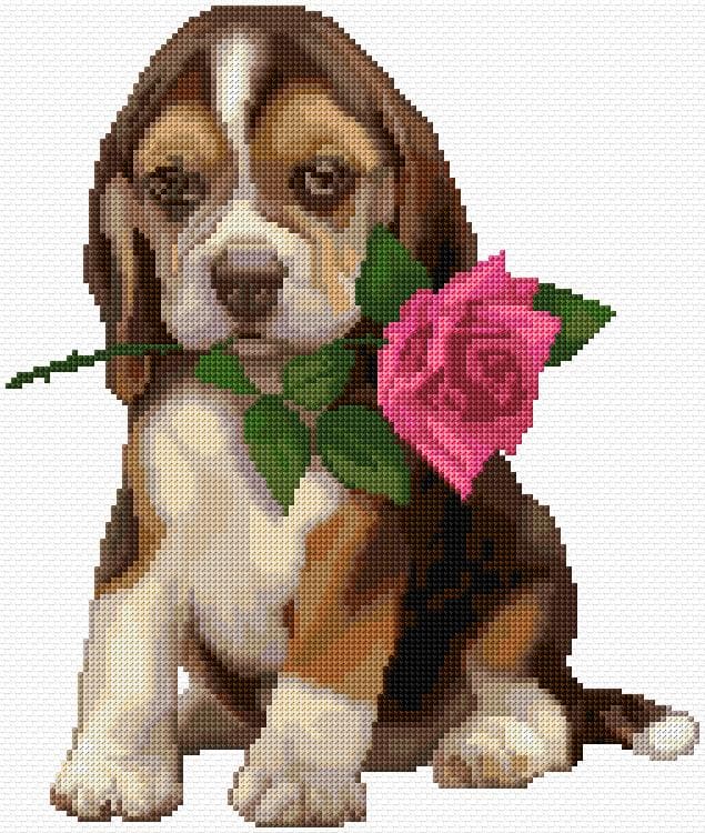Dog free cross-stitch pattern
