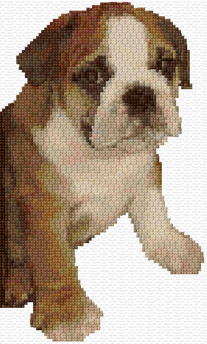 Bulldog free cross-stitch pattern