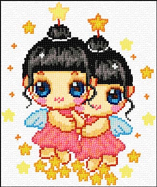 Gemini free cross-stitch pattern