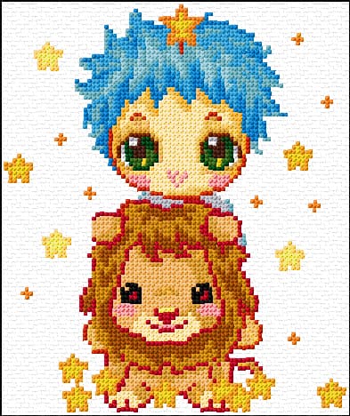 Leo free cross-stitch pattern