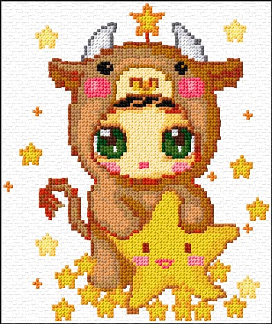 Capricorn free cross-stitch pattern