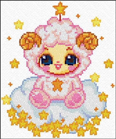 Aries free cross-stitch pattern
