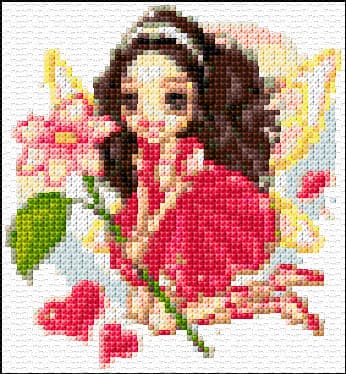 Fairy of Love free cross-stitch pattern
