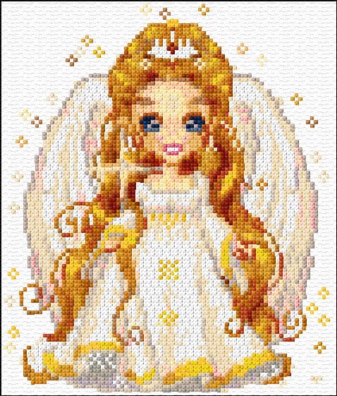 White Fairy free cross-stitch pattern