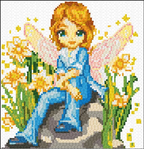 Fairy of the Garden free cross-stitch pattern